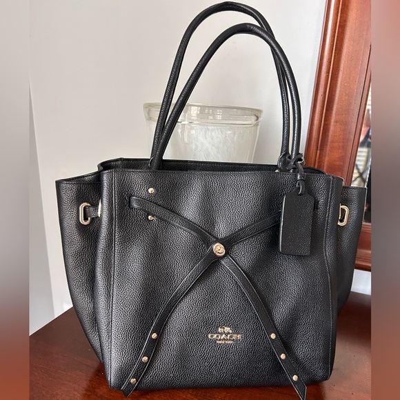Coach Black Pebbled Leather Tote - Picture 1 of 12